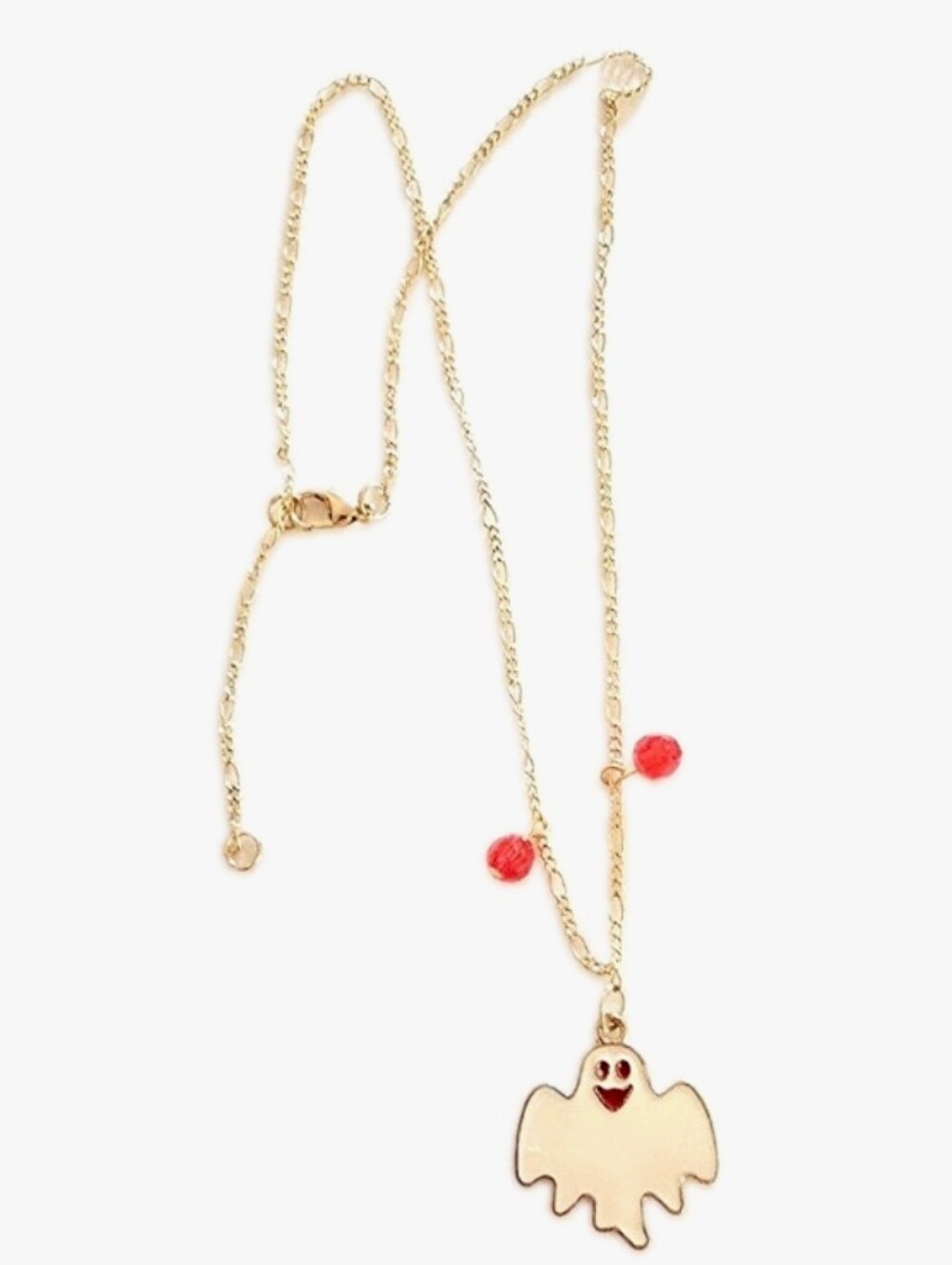 Handmade Enamel Ghost Halloween Spooky Necklace